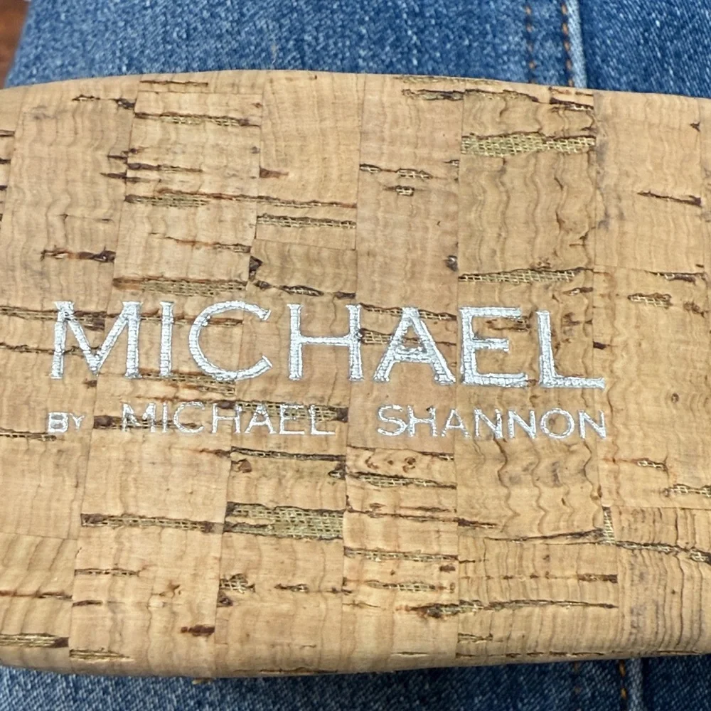 Micheal Michael Shannon Sandals Size 9.5 Wedge Black Strap Shoes